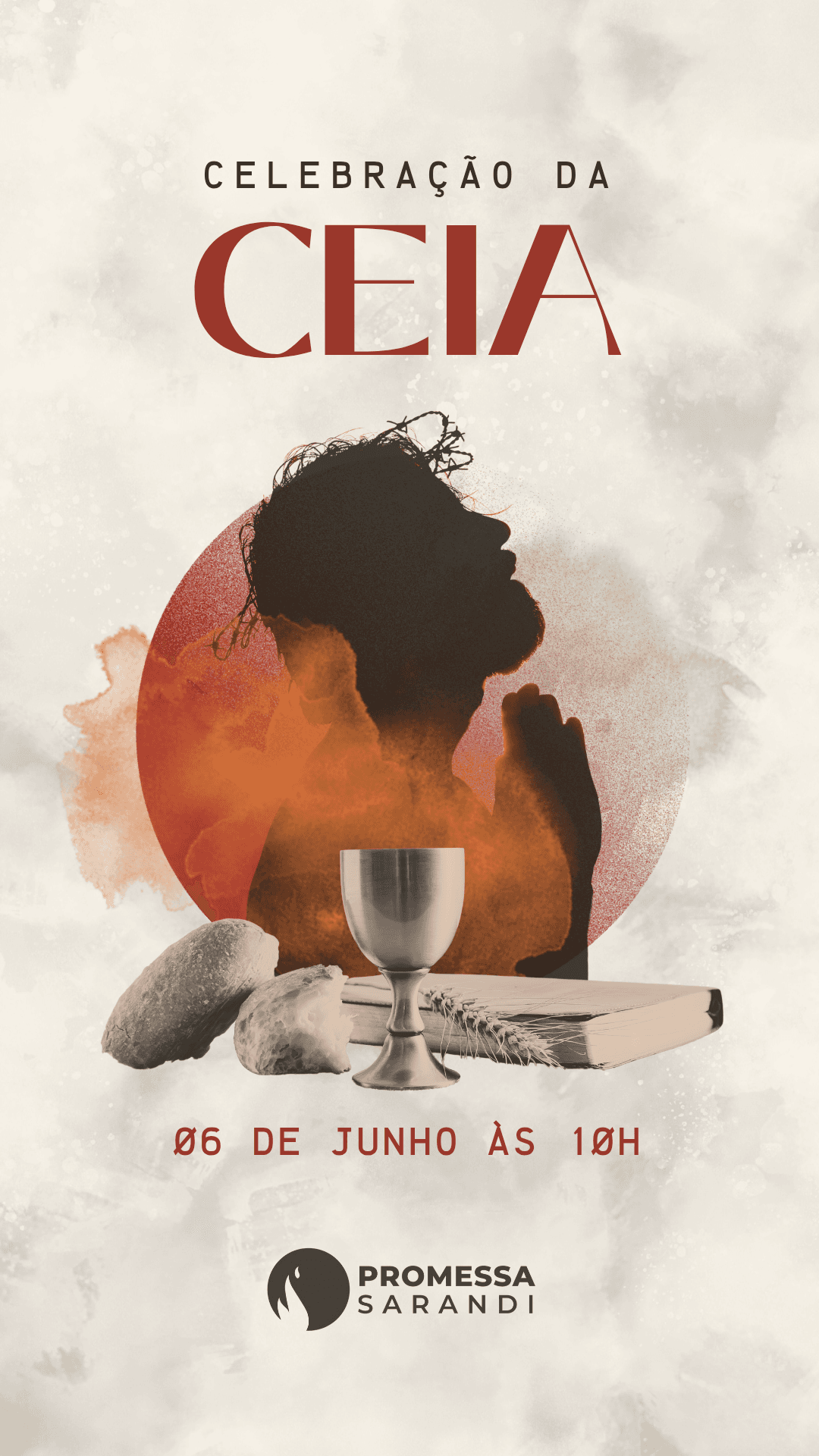 Celebração da Ceia — 06 de junho, às 10h